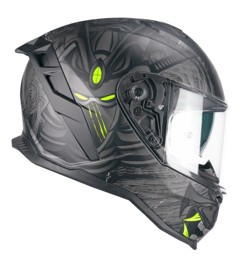 Casco Integral 363 SHOT NIPPO / Negro Amarillo Fluo Opaco