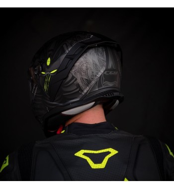 Casco Integral 363 SHOT NIPPO / Negro Amarillo Fluo Opaco