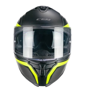 Casco Integral 363 SHOT RUN /  Negro Amarillo Fluo Opaco