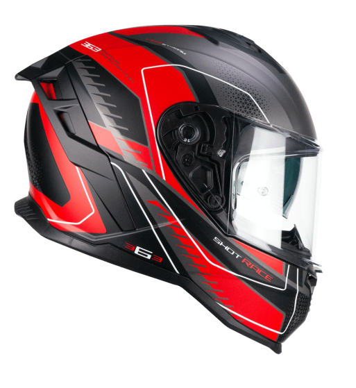 Casco Integral 363 SHOT RACE / Negro Rojo Opaco