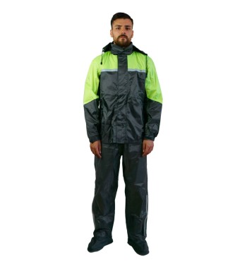 E31 Set Impermeable FULL  Negro /Amarillo Fluo