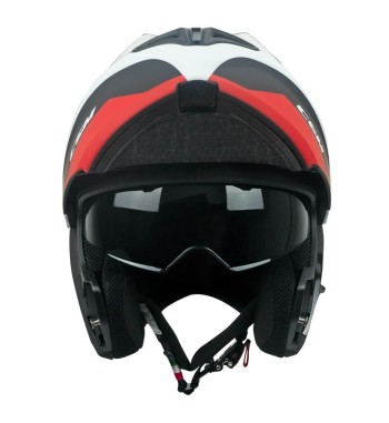 Casco Modular 568G BER DRESDA / Negro Rojo Opaco