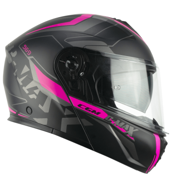 Casco Modular 569G C-MAX  CITY / Negro Fucsia Fluo Opaco