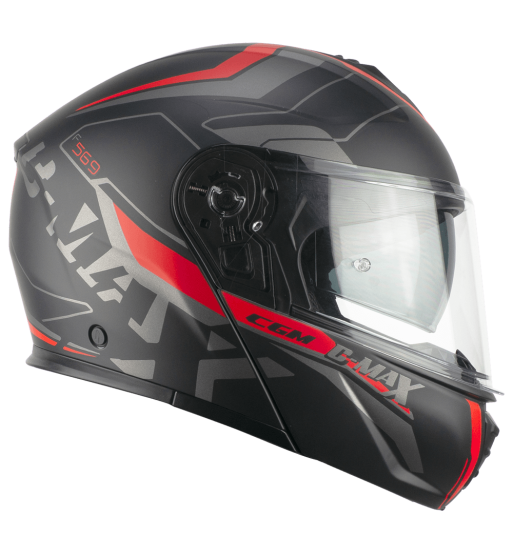 Casco Modular 569G C-MAX  CITY / Negro Rojo Opaco