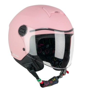 Casco jet 261A MINI MONO / Rosa Opaco