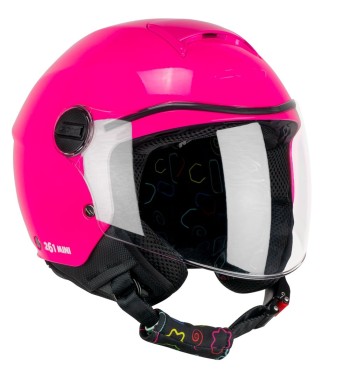 Casco jet 261A  MINI MONO / Fucsia