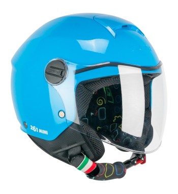 Casco jet 261A MINI MONO / Celeste