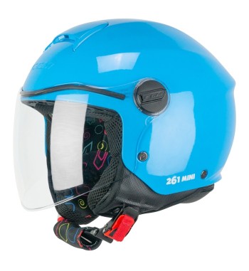 Casco jet 261A MINI MONO / Celeste