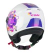 Casco jet 261G  MINI COMICS / Fucsia Blanco