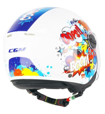 Casco jet 261G MINI COMICS / Azul Blanco