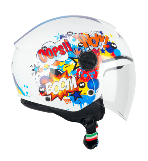 Casco jet 261G MINI COMICS / Azul Blanco