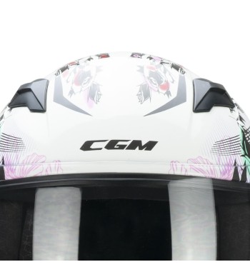 Casco Integral 265 LUCKY MUSIC / Blanco Rosa