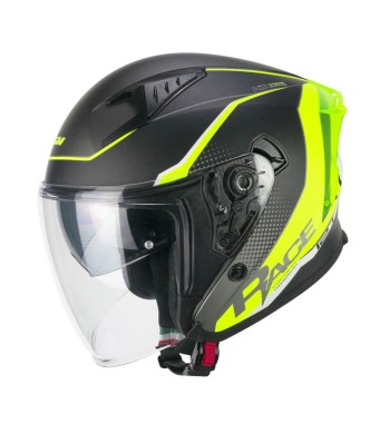 Casco jet 127 DEEP RACE / Grafito Amarillo Fluo Opaco