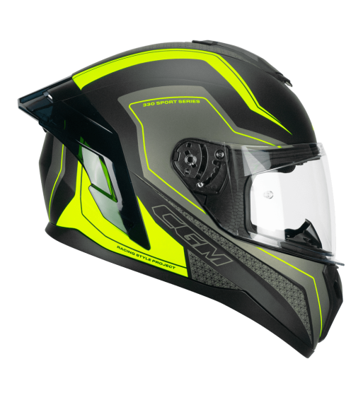 Casco Integral 330G RIOT SPORT / Negro Amarillo Fluo Opaco