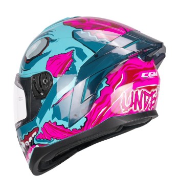 Casco Integral CGM 330U RIOT  UNDEAD  / Azul Rosado