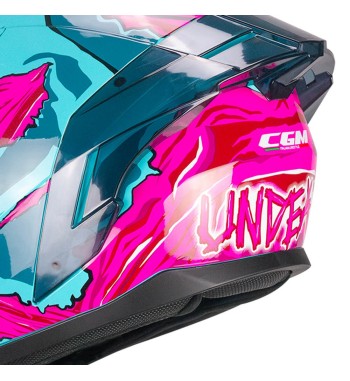Casco Integral CGM 330U RIOT  UNDEAD  / Azul Rosado