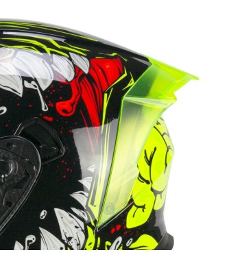 Casco jet 127 DEEP FREAKER / Negro Amarillo Fluo