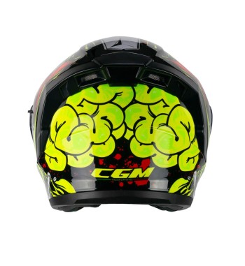 Casco jet 127 DEEP FREAKER / Negro Amarillo Fluo