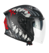 Casco jet 127 DEEP FREAKER/ Negro Rojo Opaco