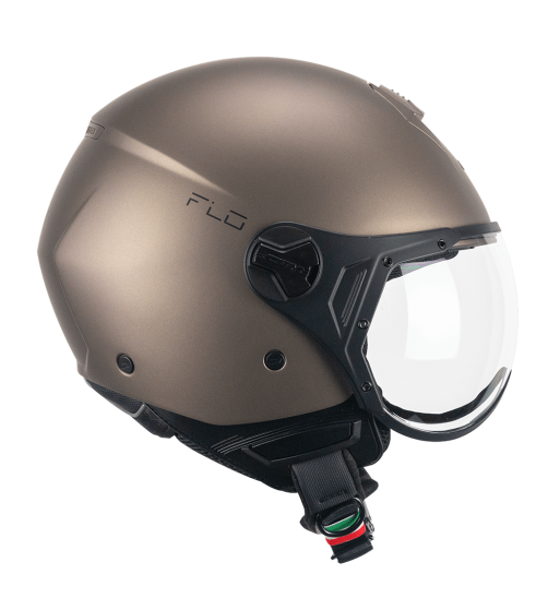 Casco jet 167 FLO (PANTALLA PERFILADA) /  Tortora Satinado