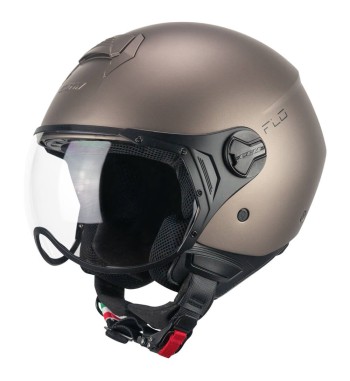 Casco jet 167 FLO (PANTALLA PERFILADA) /  Tortora Satinado