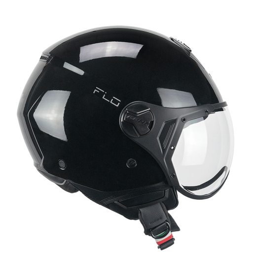 Casco Jet 167 FLO (PANTALLA PERFILADA) / Negro Lucido