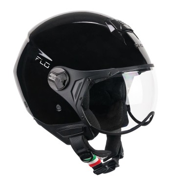 Casco Jet 167 FLO (PANTALLA PERFILADA) / Negro Lucido