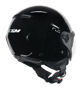 Casco Jet 167 FLO (PANTALLA PERFILADA) / Negro Lucido