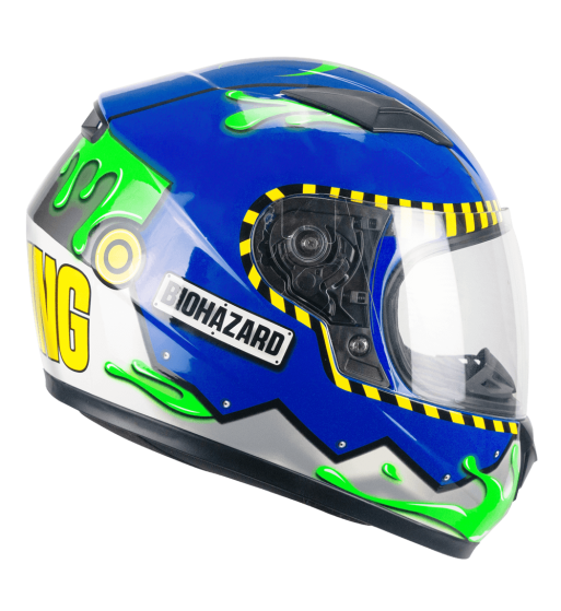 Casco Integral 265 LUCKY BIO / Azul amarillo Verde