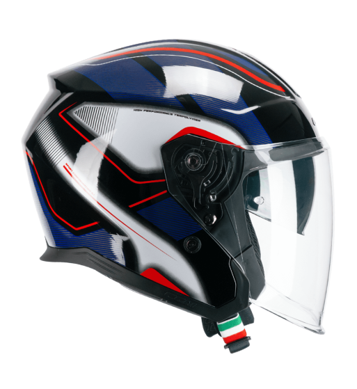 Casco jet 136G  RNA  SPORT / Negro Rojo Azul