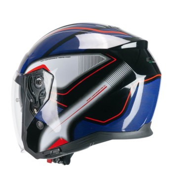 Casco jet 136G  RNA  SPORT / Negro Rojo Azul