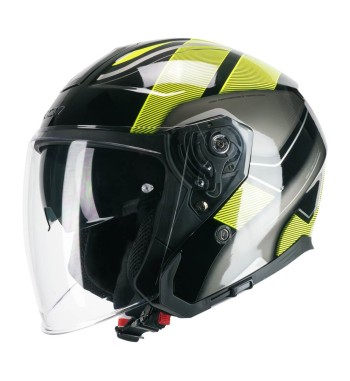 Casco jet 136G  RNA  SPORT / Negro Amarillo Fluo