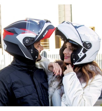 Casco Modular 568G BER DRESDA / Negro Rojo Opaco