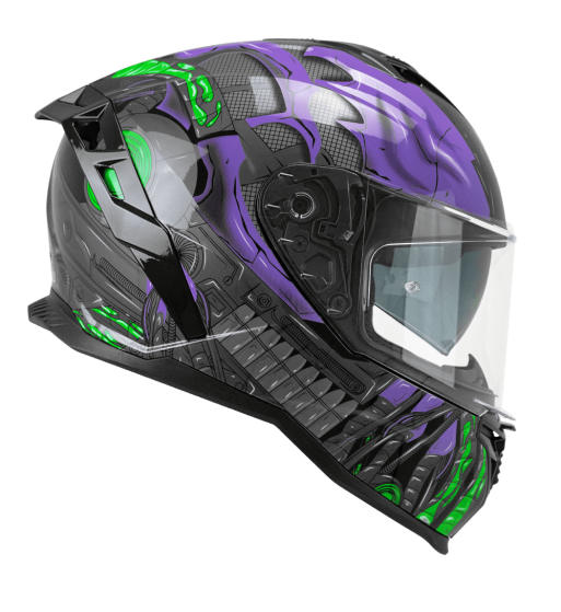 Casco Integral 363 SHOT VILLAIN / Negro Violeta Verde Fluo