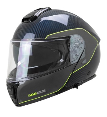 Casco Modular 560C MAD PRO SPORT / Carbón Azul Amarillo Fluo