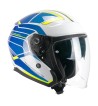 Casco jet 136S RNA RACE / Azul Amarillo Fluo