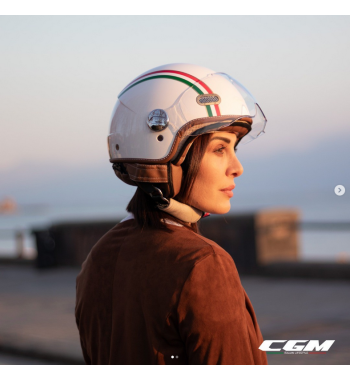 Casco jet 191 PIX ITALIA  / Verde Blanco Rojo