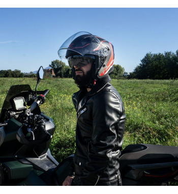 Casco jet 127 DEEP RACE / Grafito Rojo Opaco