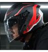 Casco jet 127 DEEP RACE / Grafito Rojo Opaco