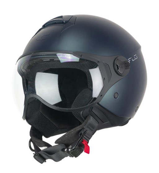 Casco jet 167 FLO (PANTALLA PERFILADA) / Petróleo Satinado