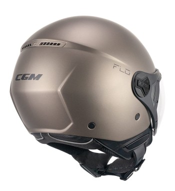 Casco jet 167 FLO (PANTALLA PERFILADA) /  Tortora Satinado