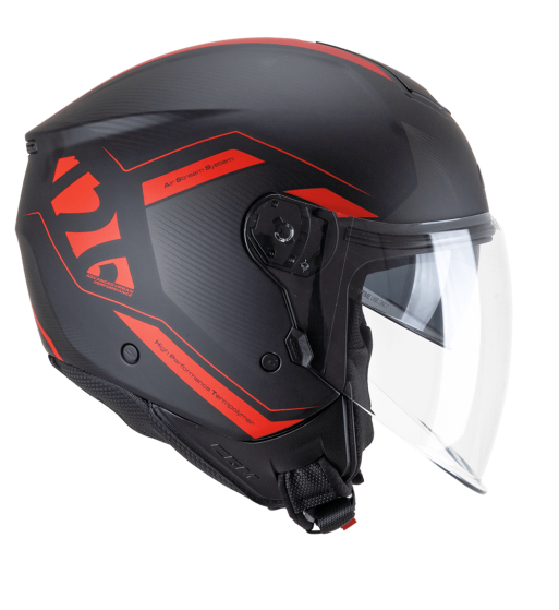 Casco jet 126 IPE CITY / Negro Rojo Opaco