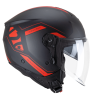 Casco jet 126 IPE CITY / Negro Rojo Opaco
