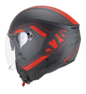 Casco jet 126 IPE CITY / Negro Rojo Opaco