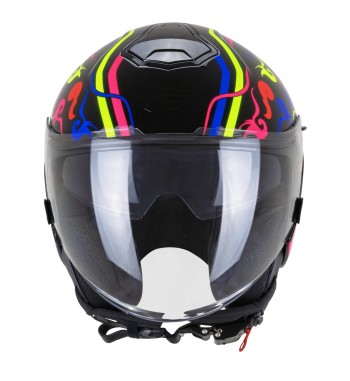 Casco jet 126 IPE CITY /Azul Rojo Amarillo