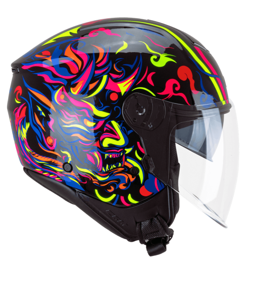 Casco jet 126 IPE CITY /Azul Rojo Amarillo
