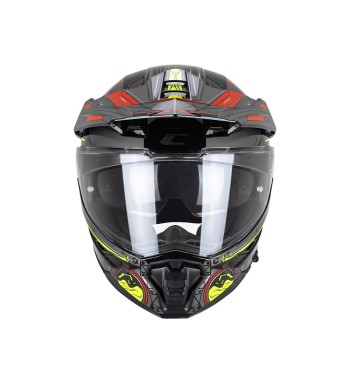 Casco Integral Enduro 366 DUAL TECH  / Negro Rojo Amarillo Fluo