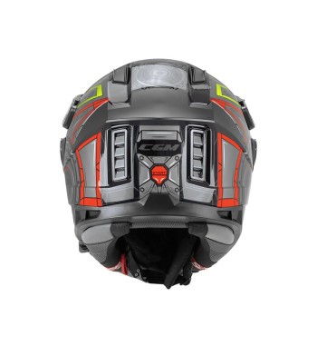 Casco Integral Enduro 366 DUAL TECH  / Negro Rojo Amarillo Fluo
