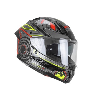 Casco Integral Enduro 366 DUAL TECH  / Negro Rojo Amarillo Fluo