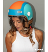 Casco jet 191 PIX SPRINT  / Celeste Naranja Opaco